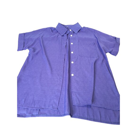 Women's Purple Button-Up Short Sleeve Shirt Lightweight Casual Wear XL - Picture 4 of 7